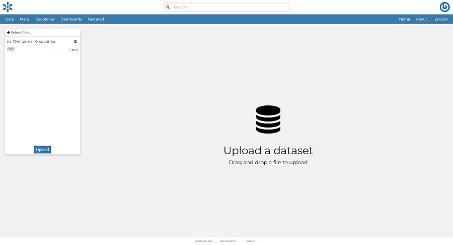 Uploading data in GeoNode