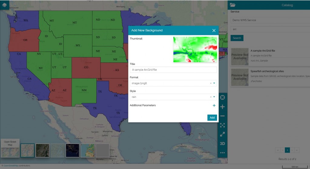 Configuring a WMS background layer in MapStore