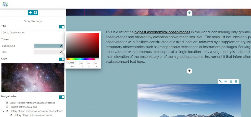 GeoStory - Custom Theme Editor