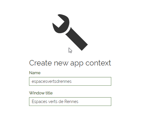 Application Context - Step 1 of the wizard