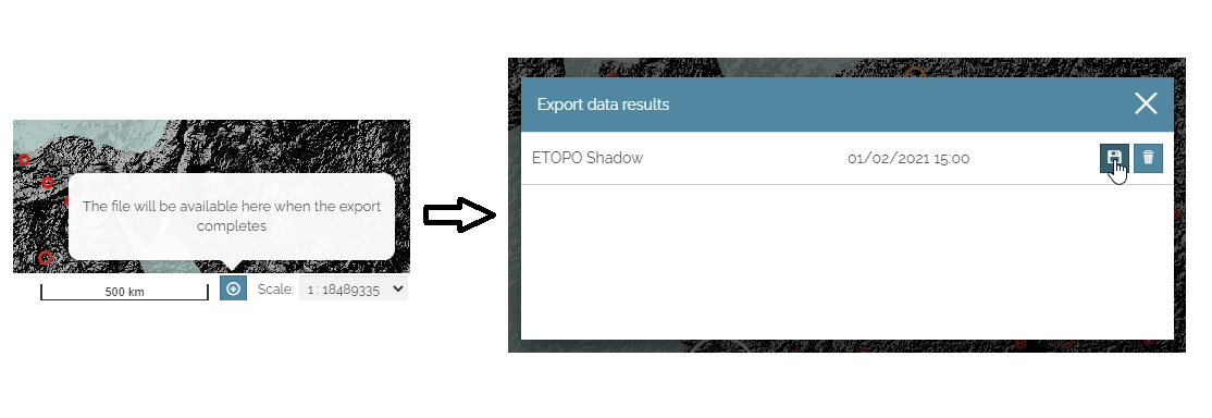 Export tool - download control panel