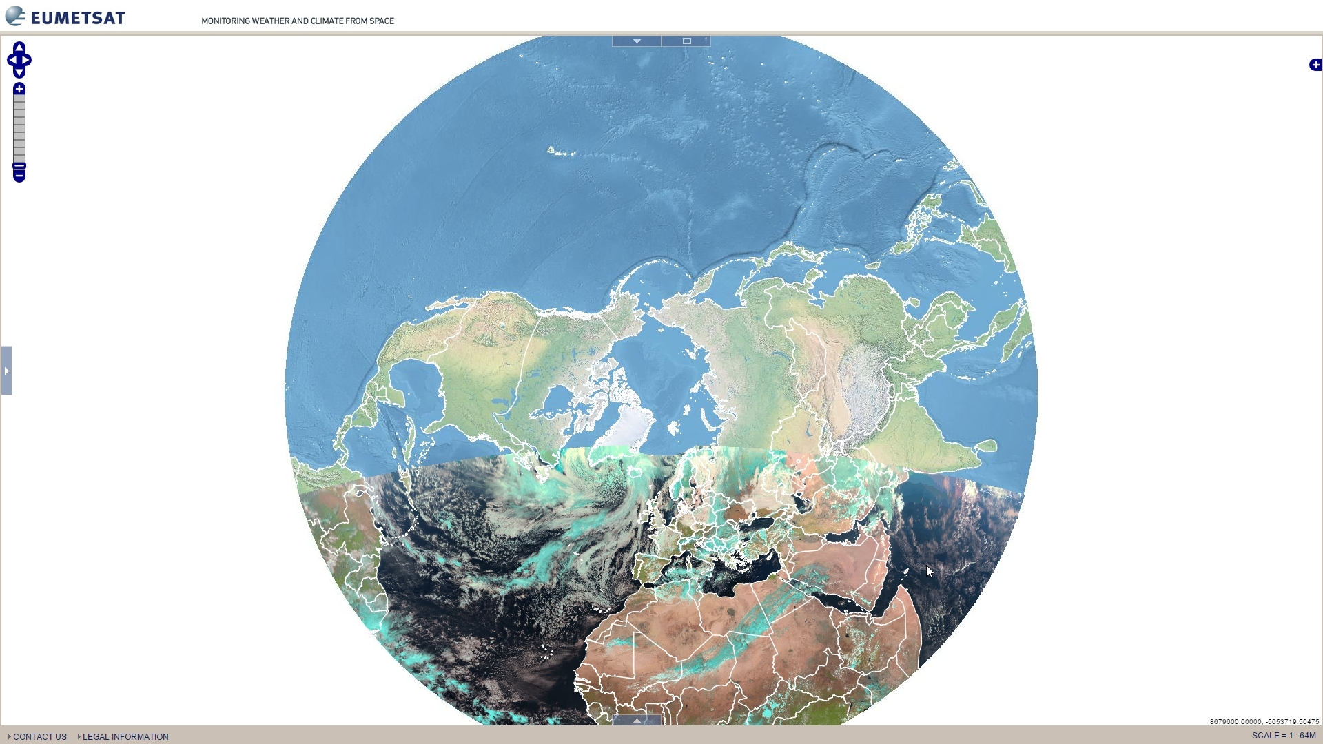 EUMETVIEW support for polar projection at work
