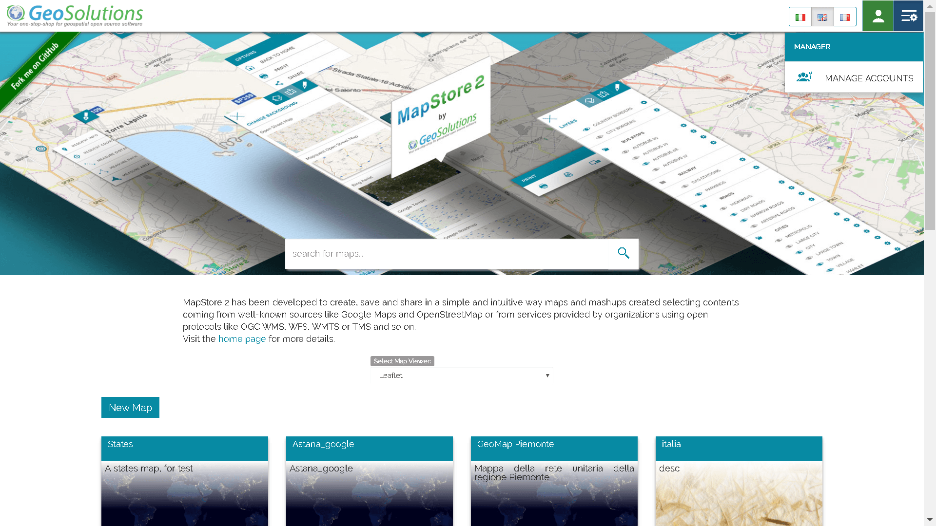 MapStore Homepage