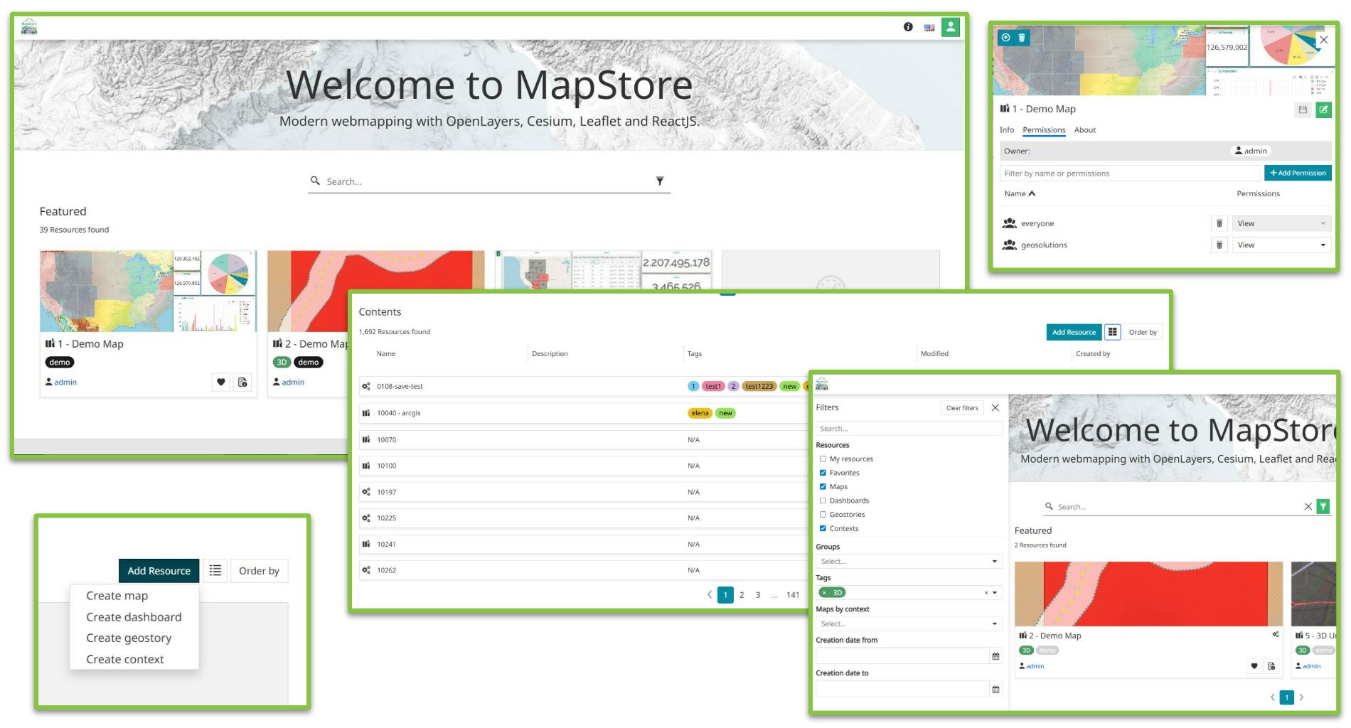 New MapStore Home Page