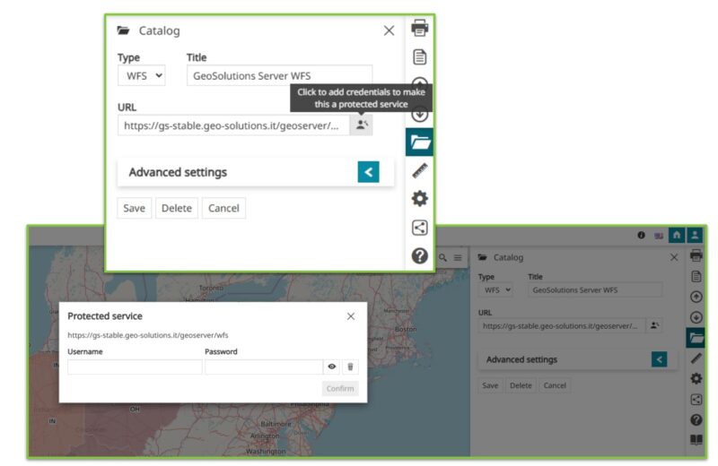 Inserting basic-auth credentials for external OGC service