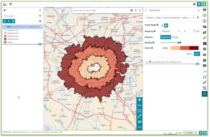 Isochrone tool