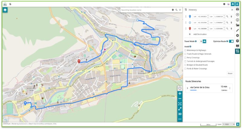 Itinerary tool