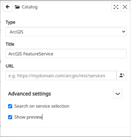 ArcGIS FeatureService layer displayed in MapStore