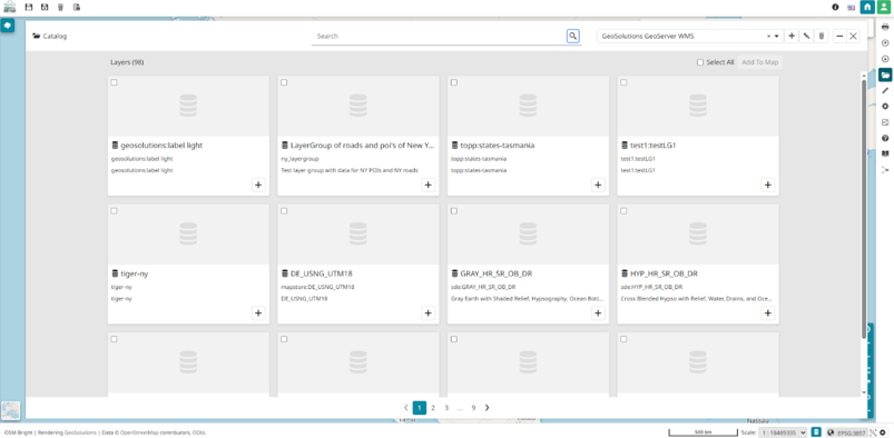 The redesigned Catalog in MapStore